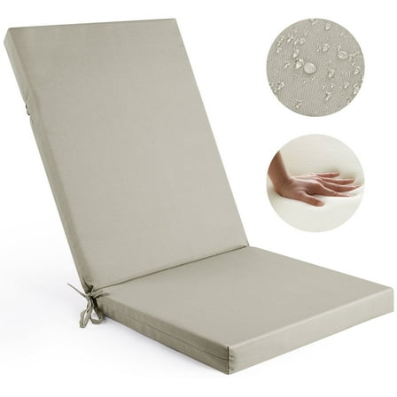 Outdoor Chair Cushions, Thick Patio Seat Cushions Outdoor Chair Pads, 42"L x 18"W Rectangle Waterproof Outdoor Chair Cushion Garden Sofa Couch Chair Pads, Premium Comfortable, Gray