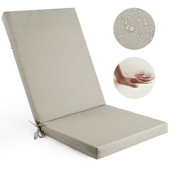 Outdoor Chair Cushions, Thick Patio Seat Cushions Outdoor Chair Pads, 42"L x 18"W Rectangle Waterproof Outdoor Chair Cushion Garden Sofa Couch Chair Pads, Premium Comfortable, Gray