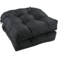 thumbnail image 1 of Outdoor Chair Cushions, Outdoor Cushions, Patio Chair Cushions, Indoor Full-Length Ties for Non-Slip Support, Premium Comfortable Thick Fiber, Set of 2 (Black, 17x17 Inch), 1 of 13