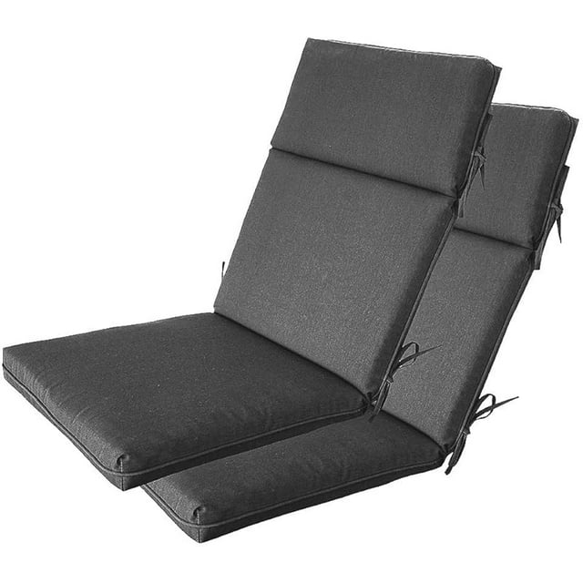 Outdoor Chair Cushions Patio, Indoor High Back Chair Cushion - Set of 2 Simple Modern Grey