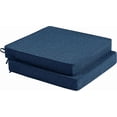 thumbnail image 1 of Ottowood Outdoor Chair Cushions Set of 2, Navy, 19" x 19" - Waterproof Fade Resistant Linen Patio Furniture Seat Pads with Non-Slip Bottom & Removable Cover, 1 of 7