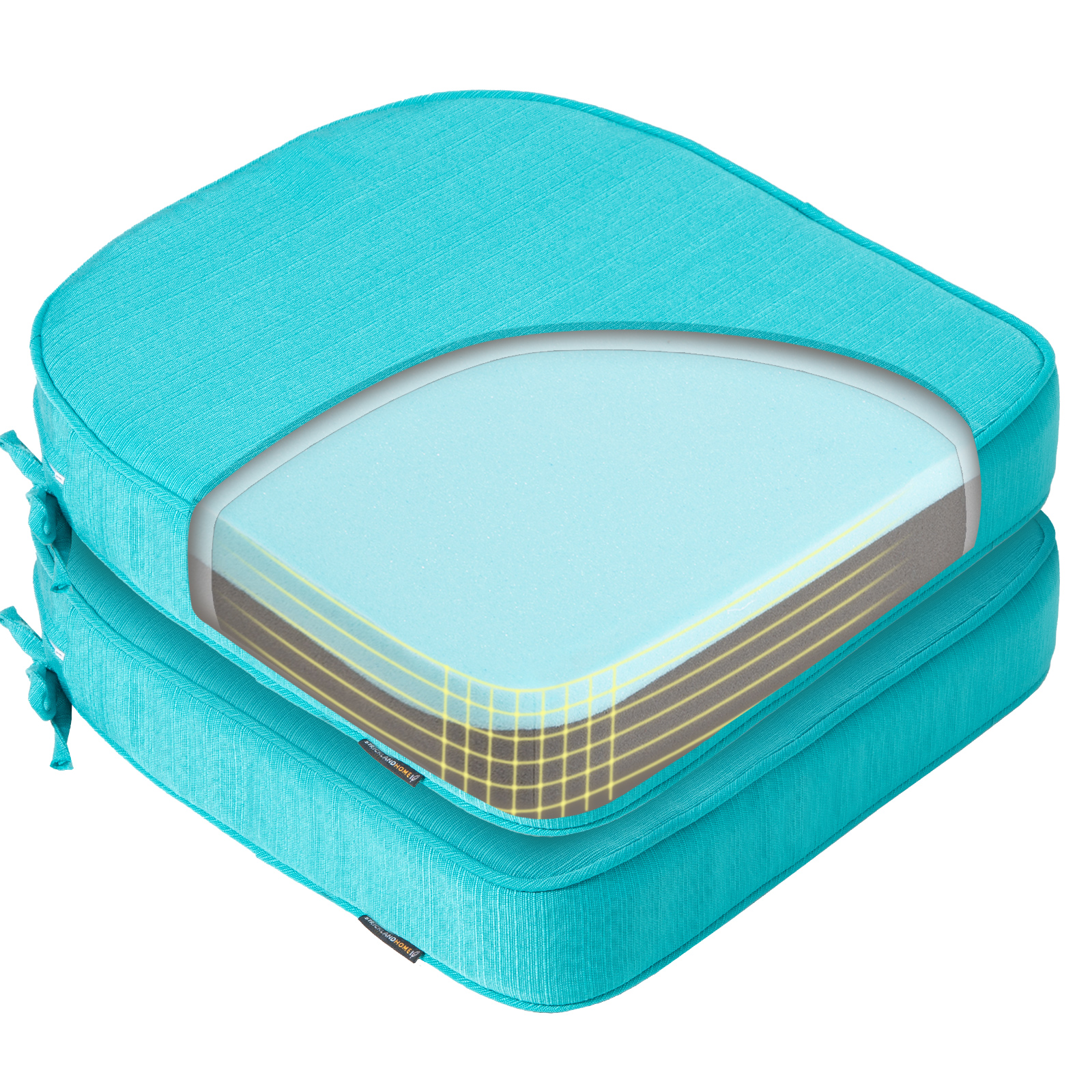 Outdoor Chair Cushions Set of 2, Memory Foam Patio Chair Cushions with