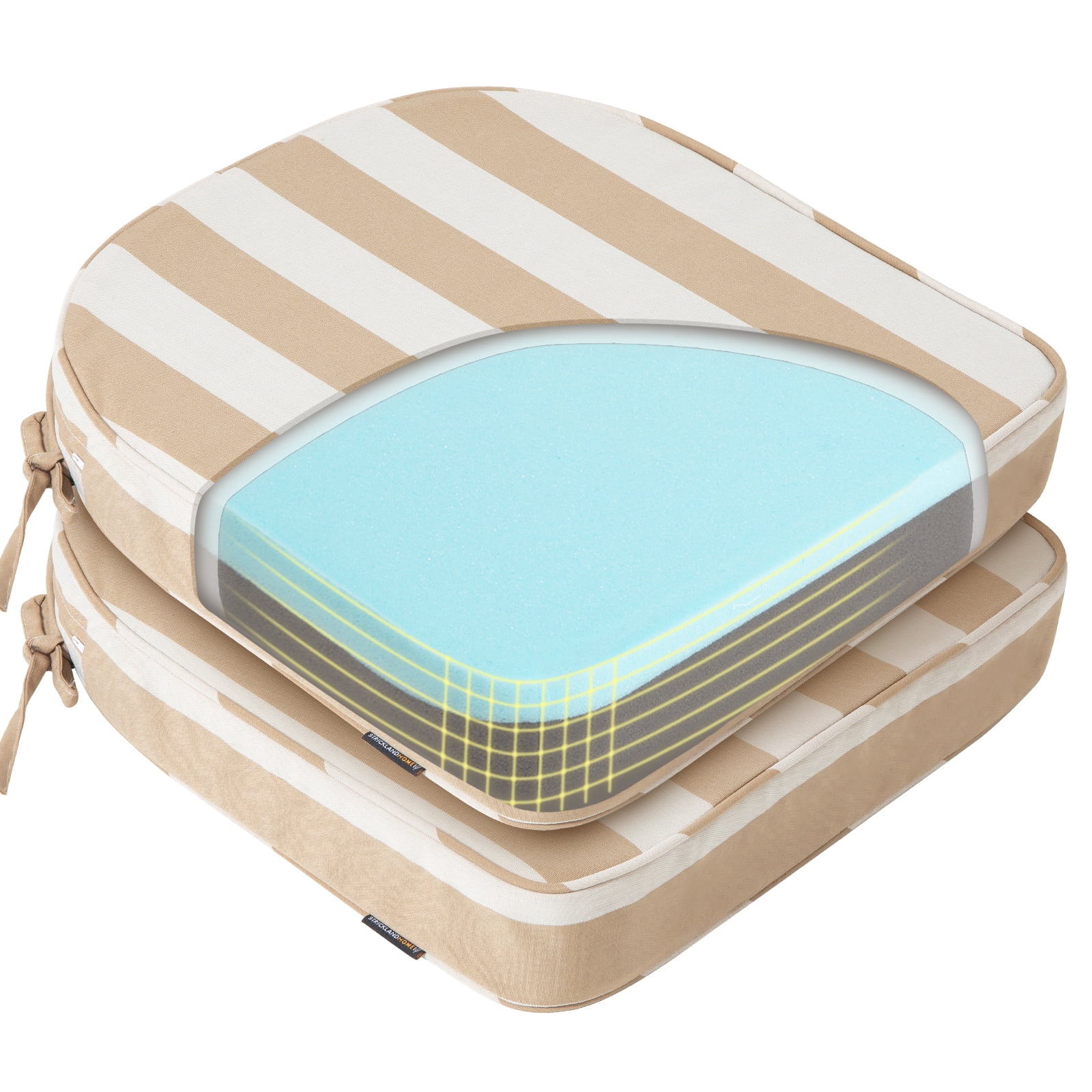 Outdoor Chair Cushions Set of 2, Memory Foam Patio Chair Cushions with