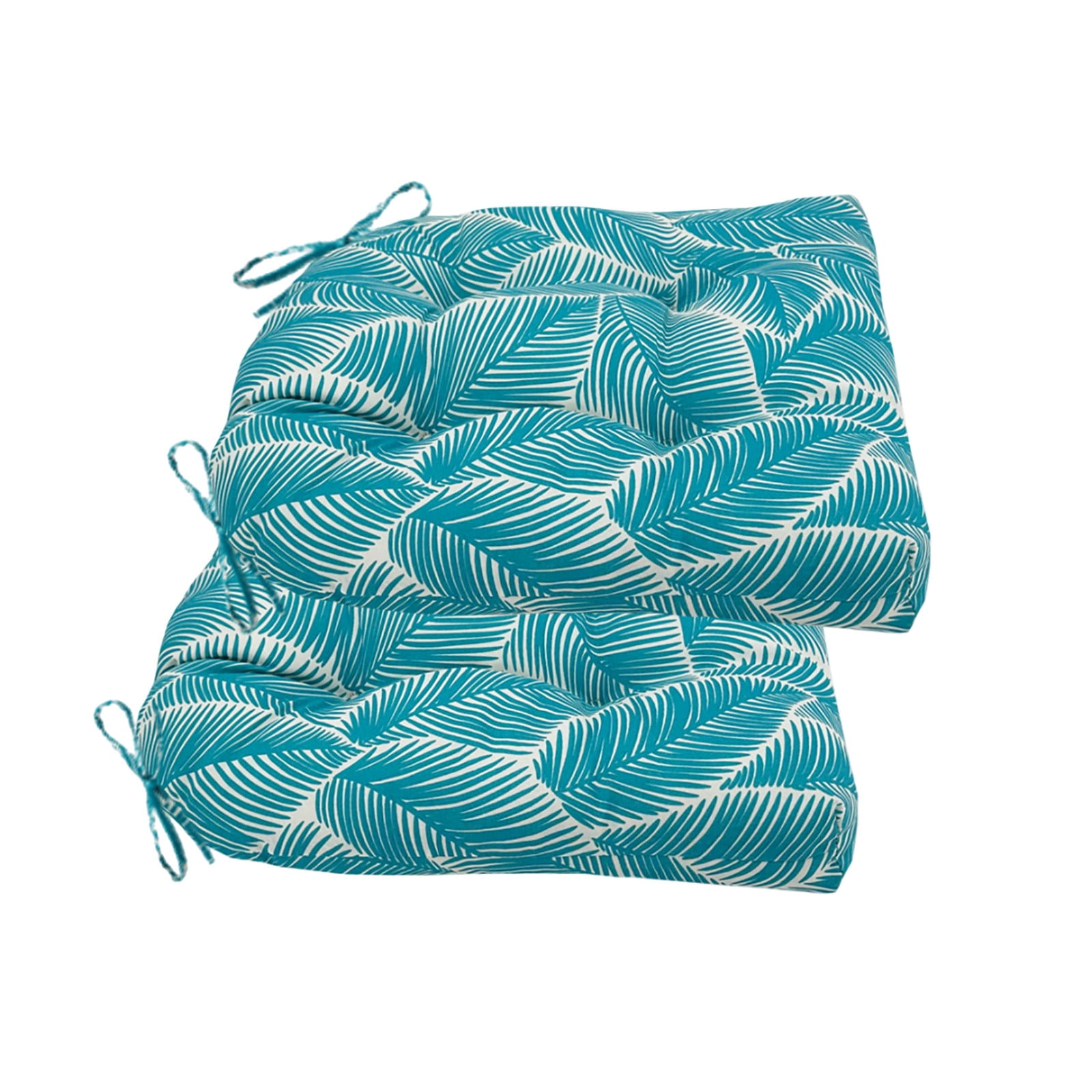 Outdoor Chair Cushions Set of 2 with Ties, 19x19 Inch Waterproof Patio Seat Cushions, Tufted High-Density Foam Pads for Garden Furniture, Indoor/Outdoor Use for Patio, Kitchen, Office
