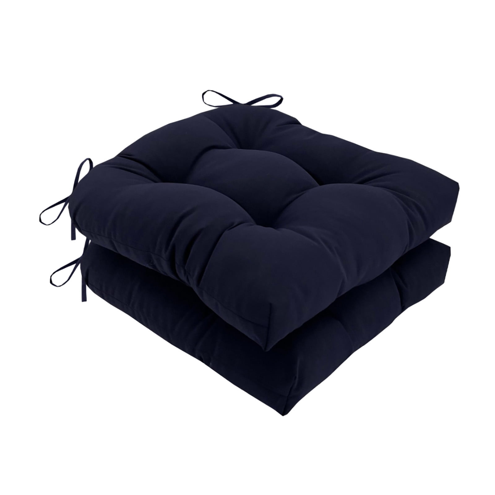 Outdoor Chair Cushions Set of 2 with Ties, 19x19 Inch Waterproof Patio Seat Cushions, Tufted High-Density Foam Pads for Garden Furniture, Indoor/Outdoor Use for Patio, Kitchen, Office