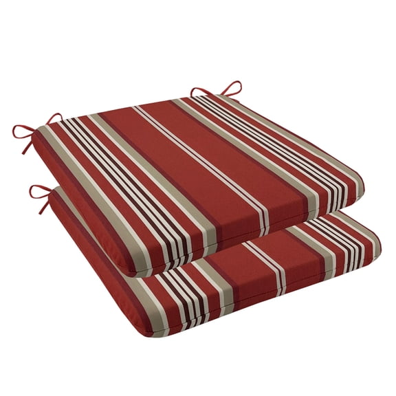 Outdoor Chair Cushions Set of 2, Water Resistant Patio Seat Cushions with Ties 20x18.5x1.6 Inch, Fade Resistant Slipcovers for Garden Patio Furniture Wicker Chairs Bench