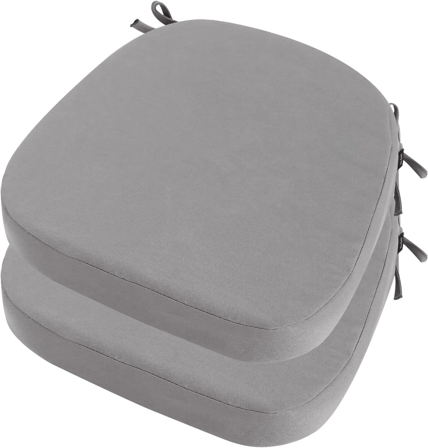 Outdoor Chair Cushions Set of 4, 19" x 19" x 2" Thick D-Shaped Patio Furniture Outdoor Seat Cushions Waterproof with Ties, Dining Pads Dark Cerulean,4,19x19x2 Inch