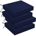 thumbnail image 1 of Outdoor Chair Cushions Set of 4 for Patio Furniture, Water-Resistant Square Corner Patio Chair Cushions with Ties, High Density Foam Outdoor Seat Cushion, 18.5" X 16" X 3", Navy, 1 of 10