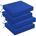 thumbnail image 1 of Outdoor Chair Cushions Set of 4 for Patio Furniture, Water-Resistant Square Corner Patio Chair Cushions with Ties, High Density Foam Outdoor Seat Cushion, 18.5" X 16" X 3", Royal Blue, 1 of 10