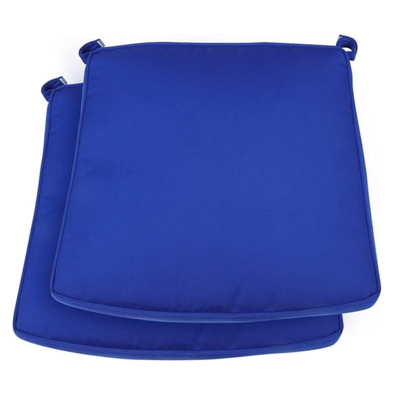 Outdoor Chair Cushions Set of 2, Square Corner Patio Chair Seat Pads with for Outdoor Furniture, 19.3"x20.5"x3", Dark Blue