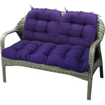Outdoor Chair Cushions Set of 3, Waterproof Patio Loveseat Cushions with Ties, Thickened Replacement Cushions for Wicker Furniture Purple 3 PCS