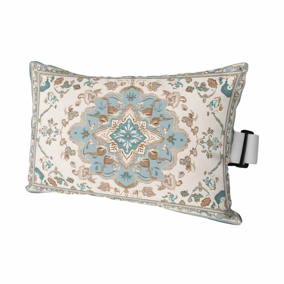 Outdoor Chair Pillow Headrest for Patio Pool Chaise Lounge, Boho Aztec Recliner Head Pillow, Ethnic Bohemia Tribal Abstract Pattern Art Waterproof Pillowcases Neck Lumbar Pillows & Insert 12x20x1