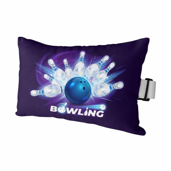 Outdoor Chair Pillow Headrest for Patio Pool Chaise Lounge, Bowling Recliner Head Pillow, Modern Minimalist Funny Balls Blue Purple Waterproof Pillowcases Neck Lumbar Pillows & Insert 12x20x1