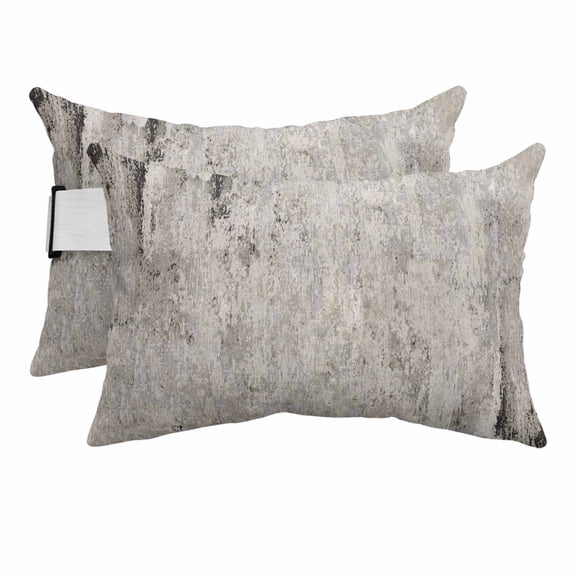 Outdoor Chair Pillow Headrest for Patio Pool Chaise Lounge, Gray Brown Recliner Head Pillow, Vintage Shabby Texture Making Old Waterproof Pillowcases Neck Lumbar Pillows & Insert 12x20x2pcs