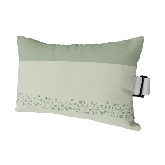 Outdoor Chair Pillow Headrest for Patio Pool Chaise Lounge, Sage Green Botanical Recliner Head Pillow, Spring Floral Leaf Waterproof Pillowcases Adjustable Neck Lumbar Pillows & Insert 12x20x1