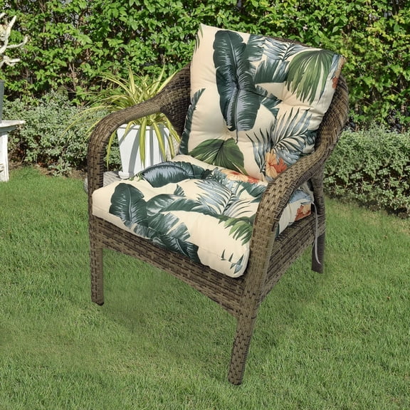 Outdoor Chair Polyester Cushion Patio Garden High Back Seat Pad 42''x21''
