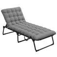 thumbnail image 1 of Outdoor Chaise, Adjustable Folding Chaise Lounge with 4-position Backrest, Magazine Pocket,, 1 of 5