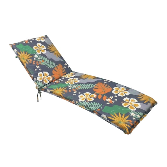 Outdoor Chaise Lounge Chair Cushion 75.98" x 22.83" Waterproof, High-Density Foam, Adjustable Straps, Patio Pool Deck Furniture Cushion (Autumn)
