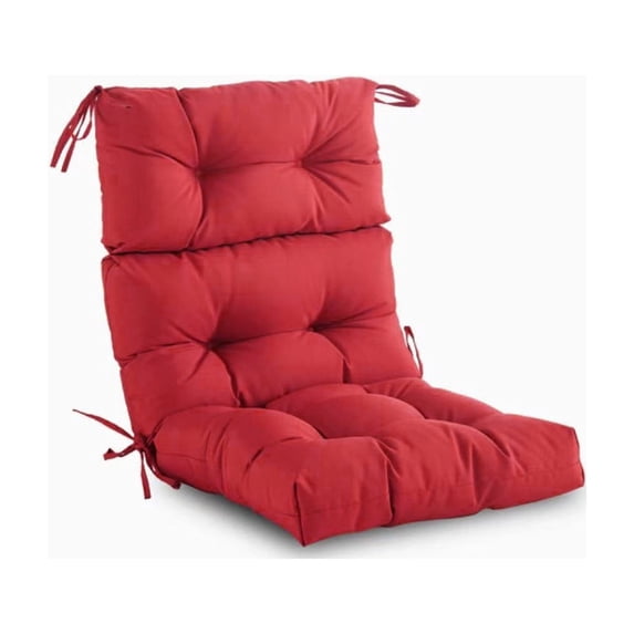 Outdoor Chaise Lounge Chair Cushion Waterproof 44.09 x 21 x 6 Inches Memory Foam Lounge Chair Cushions Replacement for Outdoor Furniture with Ties, Thickened Pool Lounge Chair Cushion, Red