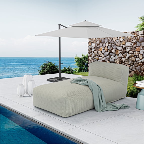 Outdoor Chaise Lounge Chair, Modern ANNY-H Lounge Chair, Patio Couch Sofa Comfy Patio Furniture Dense Foam Pool Loungers Lazy Sofa for Outside (Light Green)
