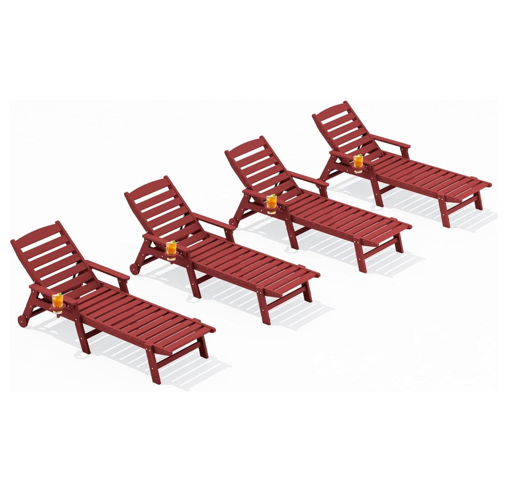 Outdoor Chaise Lounge Chair Set of 4, Patio Lounge Chair for Outside