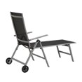 Outdoor Chaise Lounge Chairs Aluminum Adjustable Chair with Wheels for