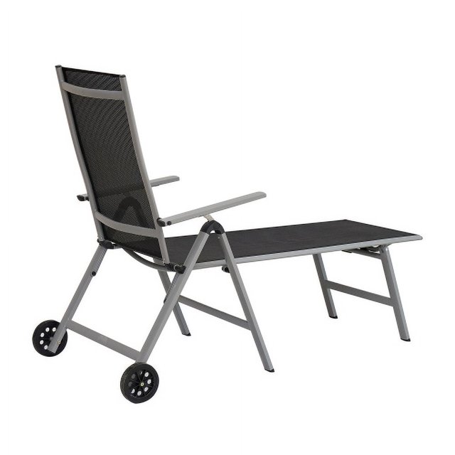 Outdoor Chaise Lounge Chairs Aluminum Adjustable Chair with Wheels for Poolside Beach Patio