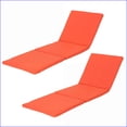 thumbnail image 1 of Outdoor Chaise Lounge Cushion | 2 Pack, 76.75" x 25.5", Water Resistant for Patio Pool Lounging | Orange, 1 of 6