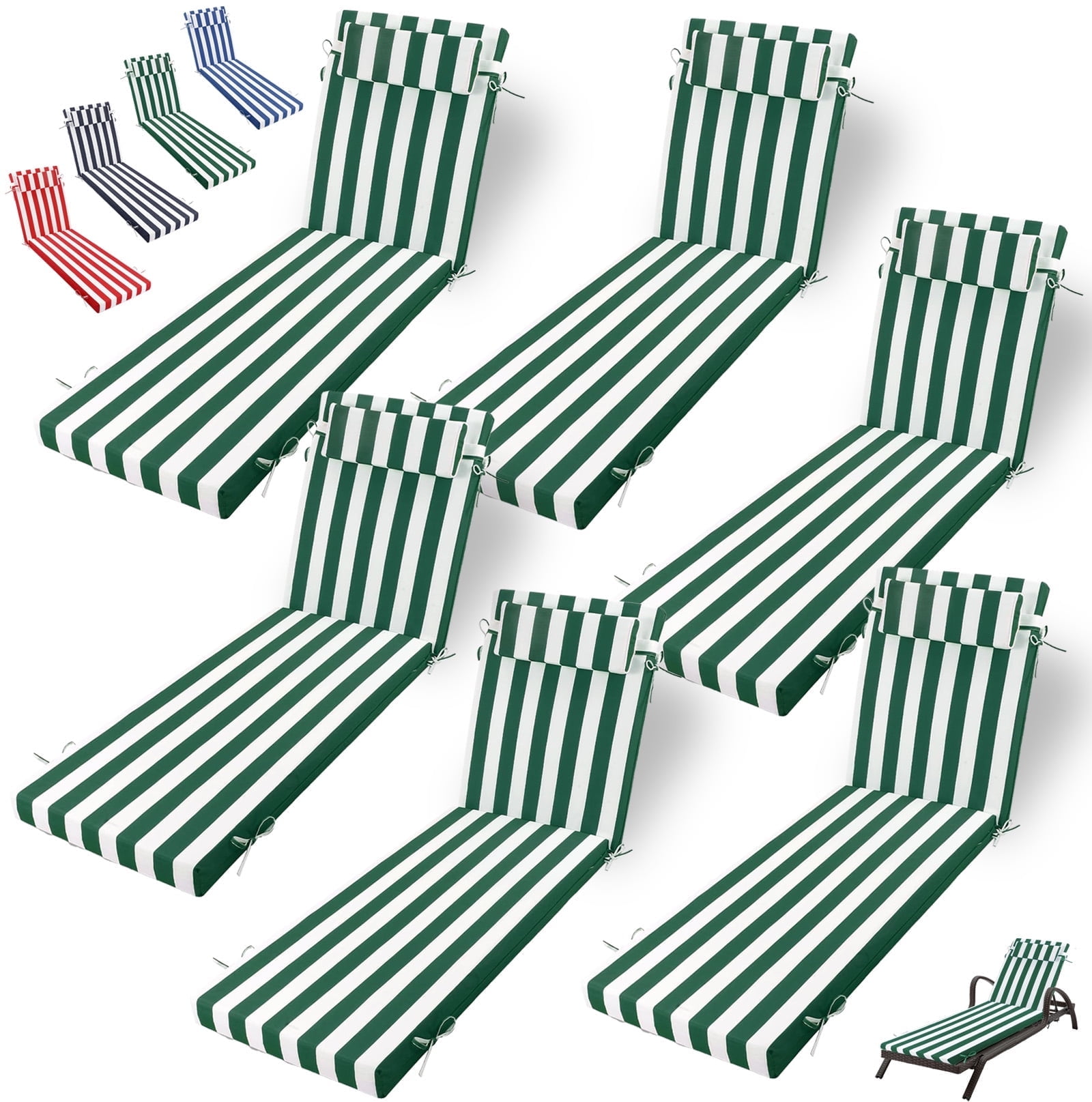 Outdoor Chaise Lounge Cushion, High-Density Foam Fill Patio Furniture