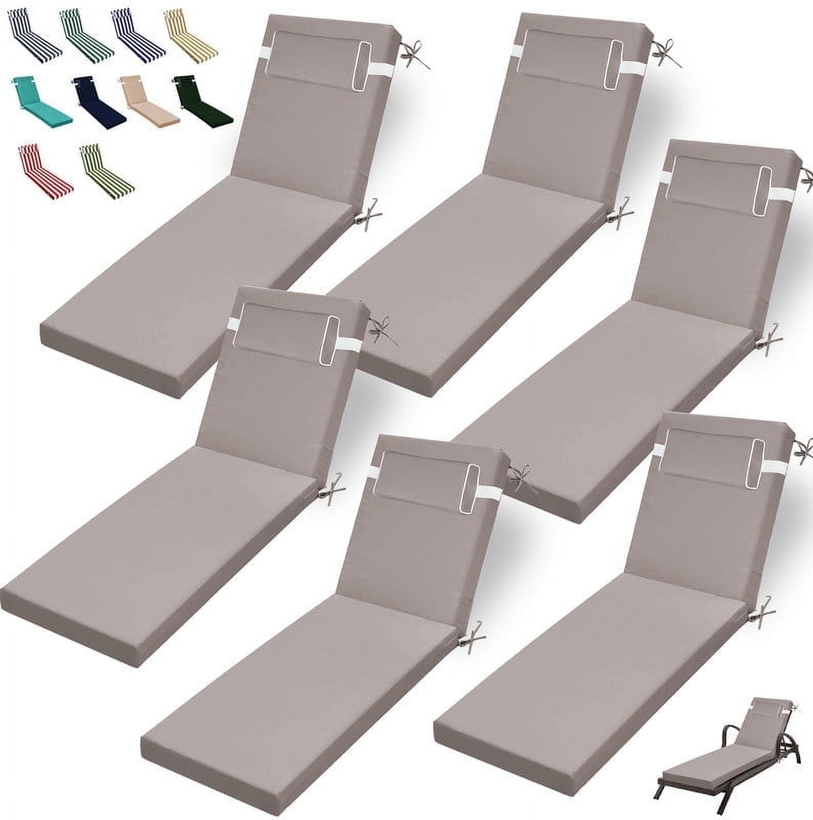 Outdoor Chaise Lounge Cushion, High-Density Foam Fill Patio Furniture