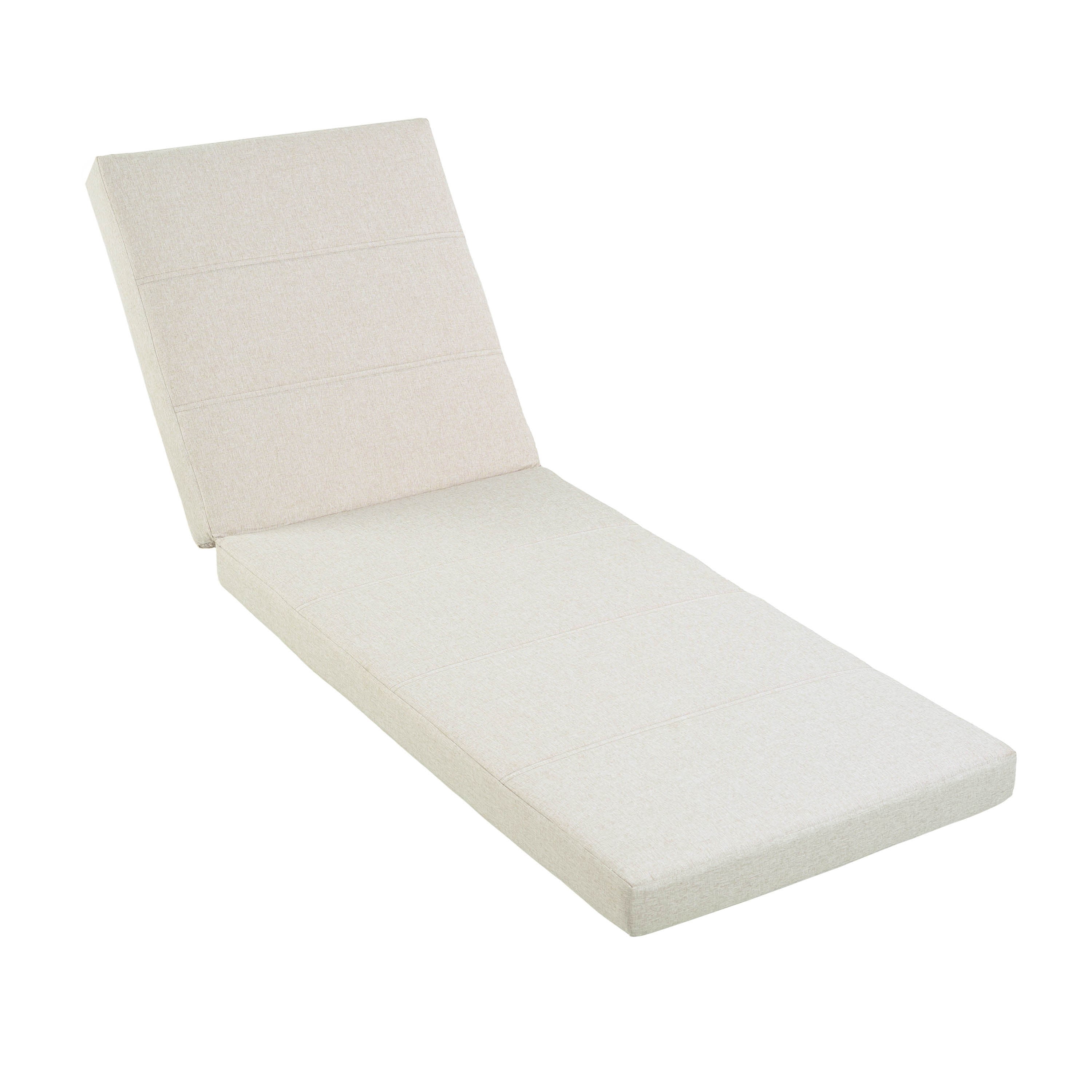 Outdoor Chaise Lounge Cushion Only, Water-Resistant Patio Lounge Chair Cushion with Removable Cover, Beige