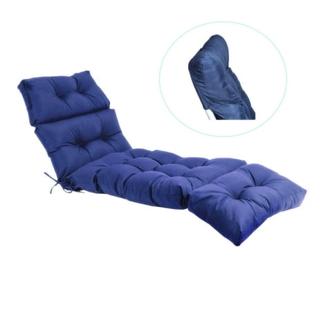 Outdoor Chaise Lounge Cushion Sunproof Waterproof Inlife 71” Garden Patio Rocking Chair Cushion with Head Cover