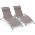 thumbnail image 1 of Outdoor Chaise Lounge Set Of 2 Patio Recliner Chairs with Adjustable Backrest and Removable Pillow for Indoor&Outdoor Beach Pool Sunbathing Lawn (Khaki,2 Lounge Chairs),Khaki Aluminium Garden Outdoor, 1 of 6