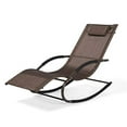 thumbnail image 1 of Outdoor Chaise Lounge with Detachable Pillow, Outdoor Lounge Chairs,  265 lbs Capacity, Brown, 1 of 10