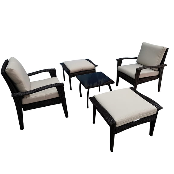 Outdoor Chaise Lounges With Removable Padded Seating & Adjustable Patio Lounger Frame Detachable Cushions