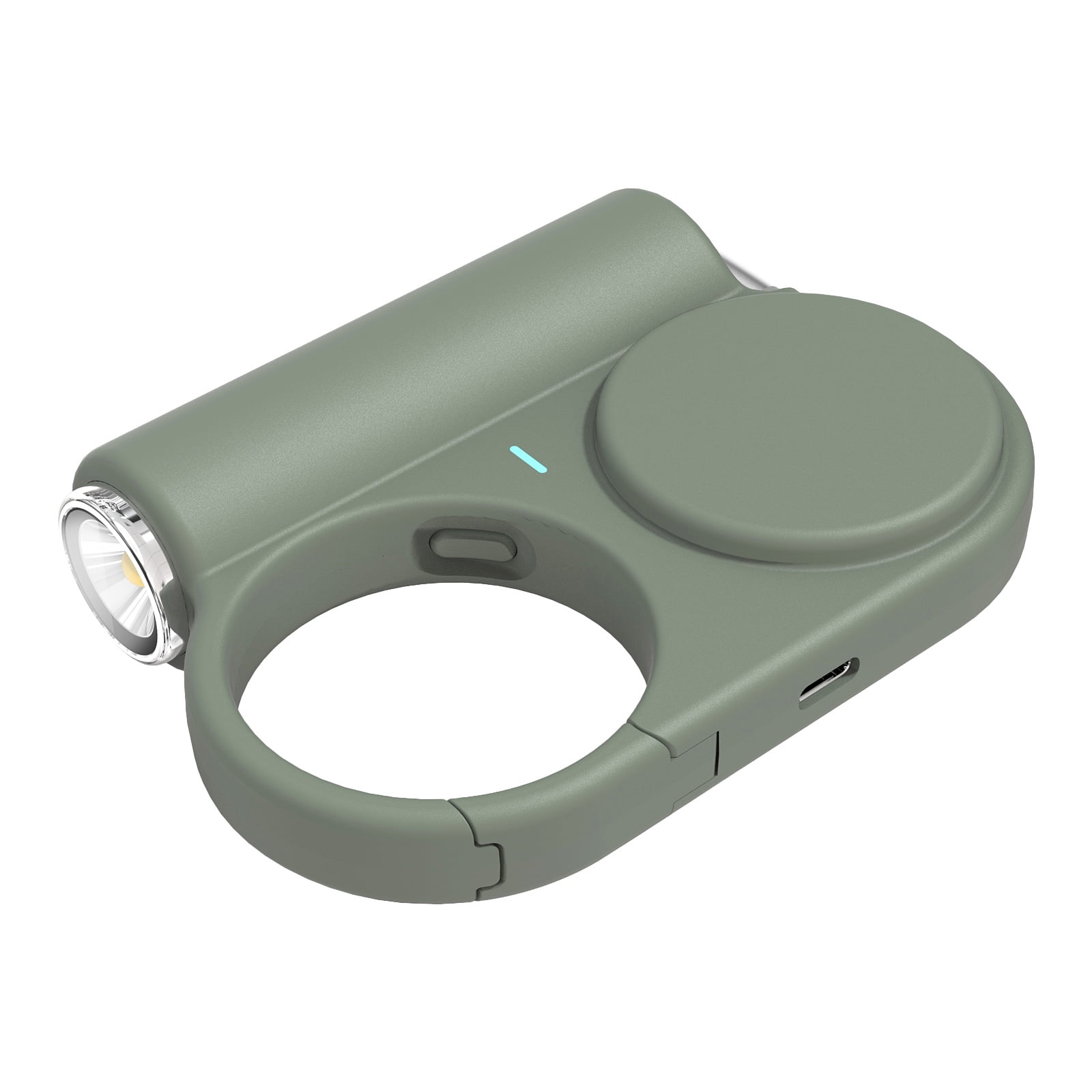 Outdoor Charging Adapter 5000mAh Power Supply Retractable Cable LED Light and Clip for Hiking and Travel