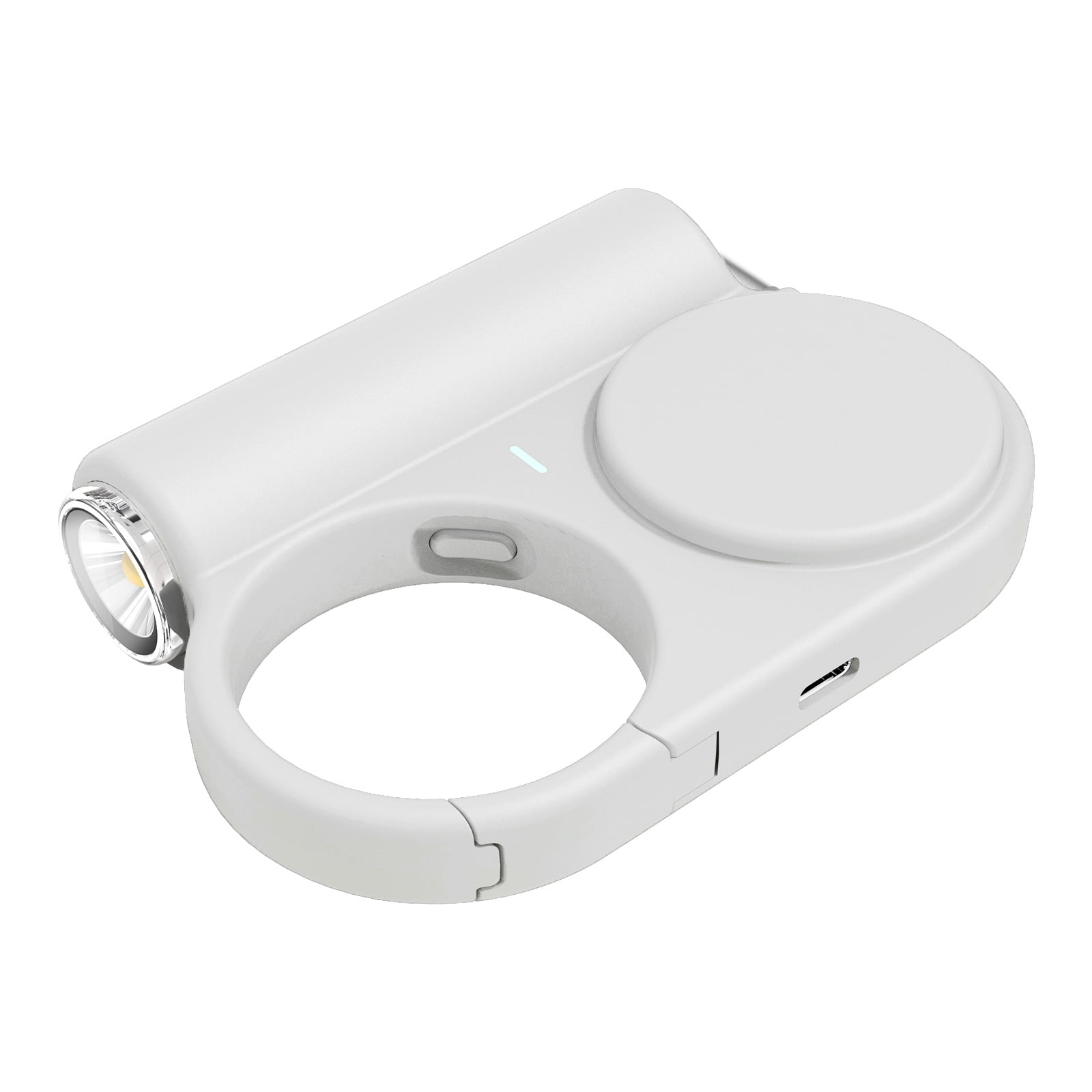 Outdoor Charging Adapter 5000mAh Power Supply Retractable Cable LED Light and Clip for Hiking and Travel