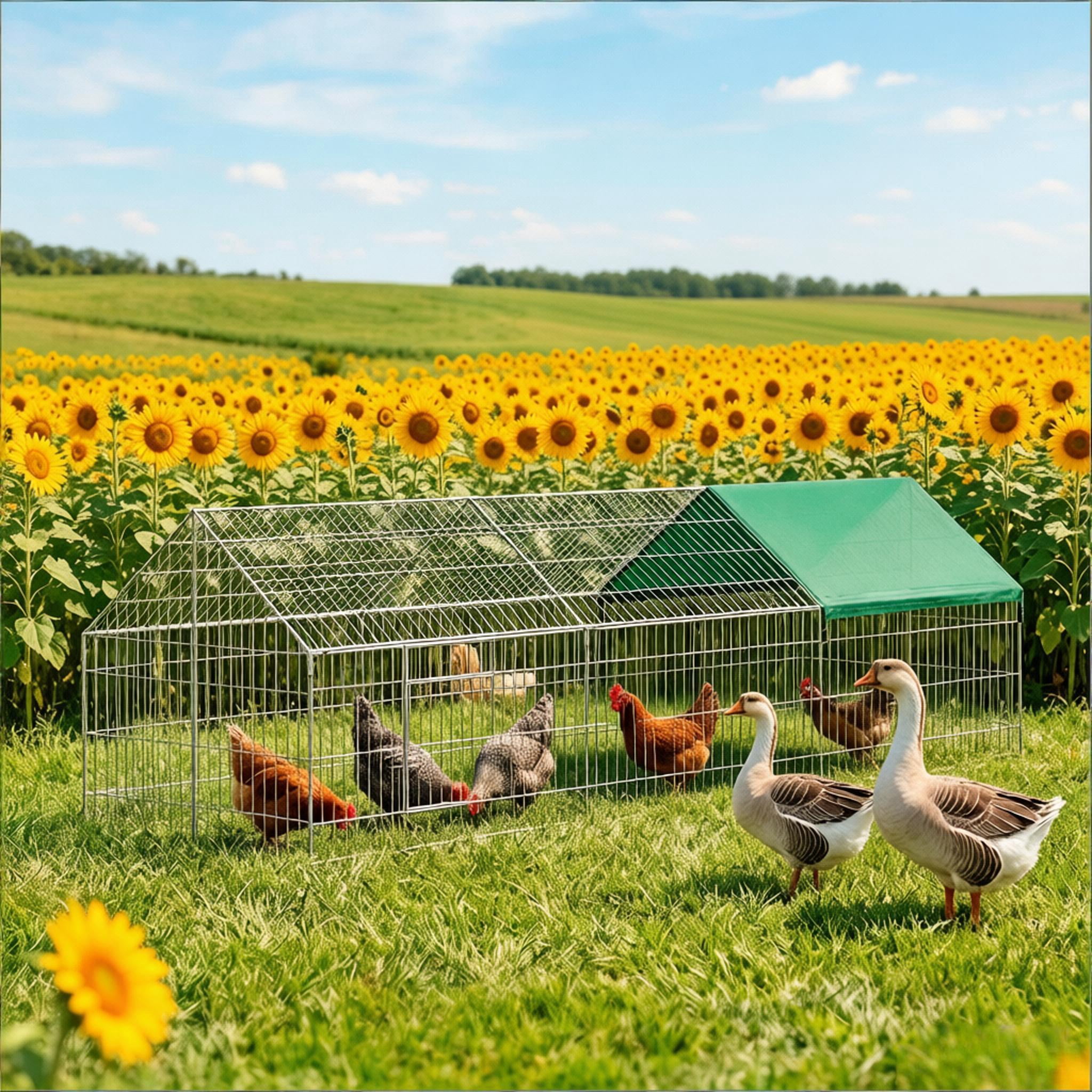 Outdoor Chicken Coop, Duck Coop Rabbit Cage Small Animals Coop
