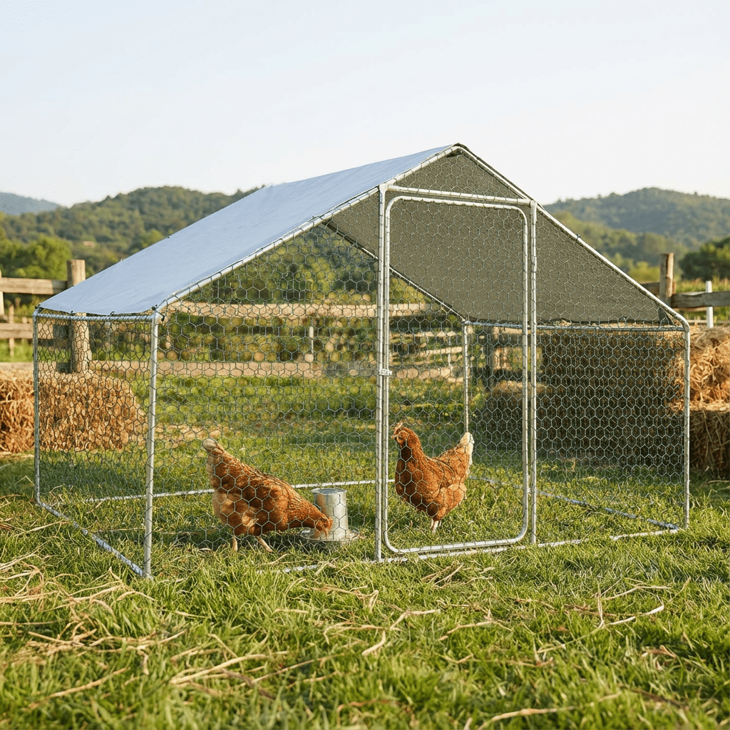 Outdoor Chicken Coop Metal Big Space, 10*6*6 Ft