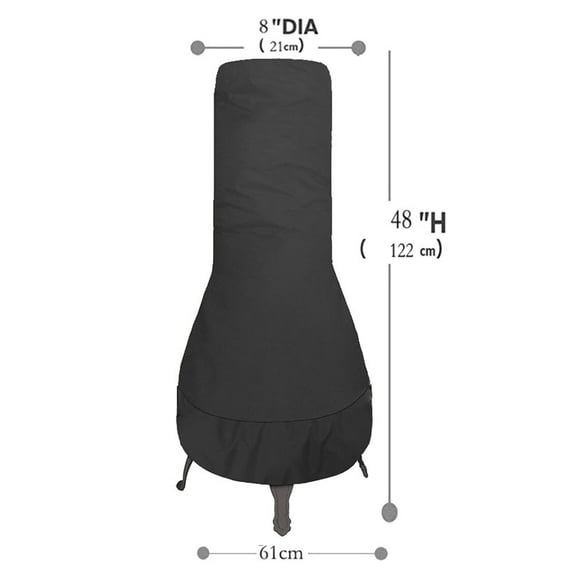 Outdoor Chiminea Cover Waterproof Protective Sleeve 48X24X12Inch Heavy Duty Fireplace Cover Heating Covers Garden Tools