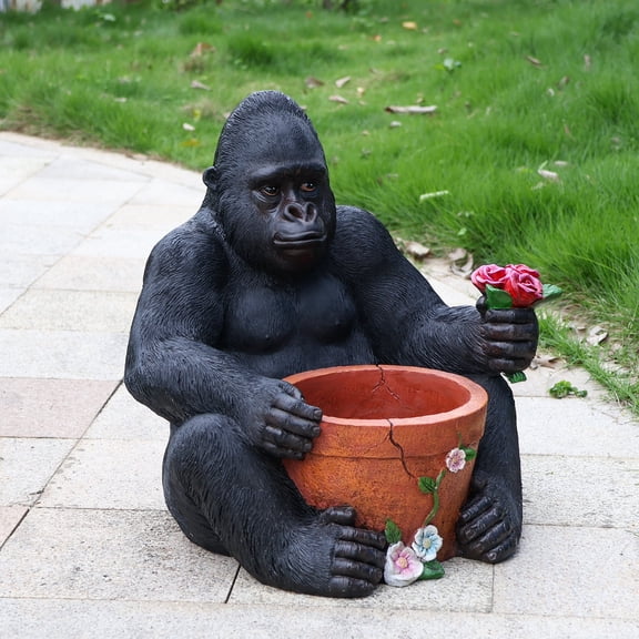 Outdoor Chimpanzees Flower Pot Planter
