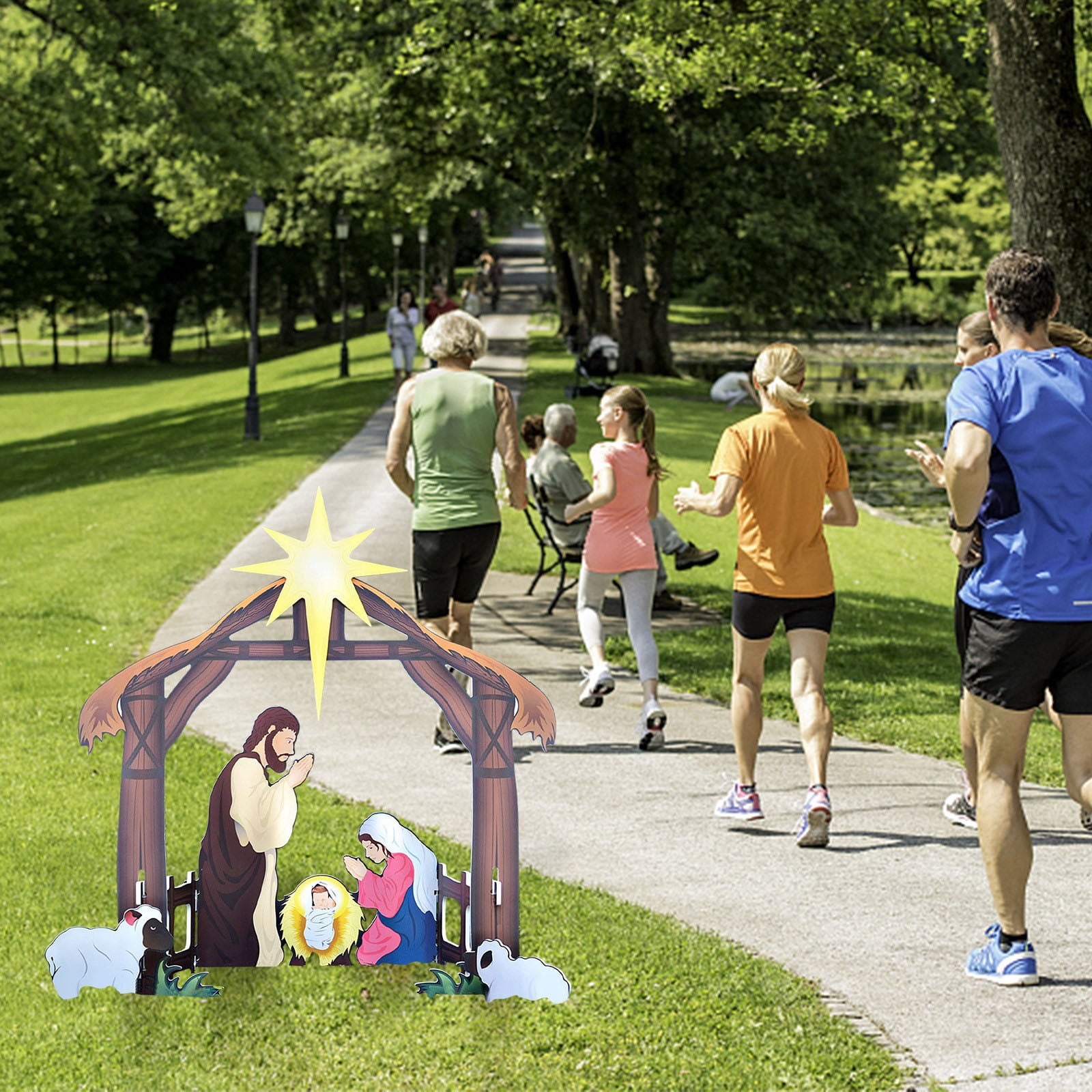 Outdoor Christmas Decorations Outdoor Nativity Scene Set for Christmas Outdoor, Yard Nativity