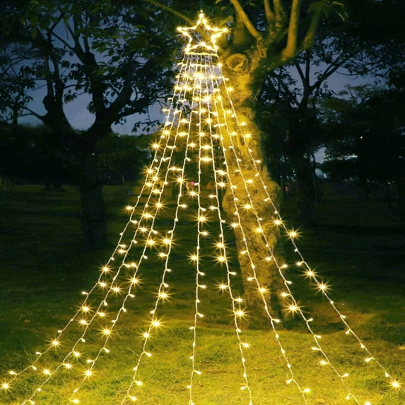 Outdoor Christmas Decorations Star Lights 335 LED 8 Lighting Modes Outside Tree Decorations for Yard, Garden, New Year, Holiday, Wedding, Party