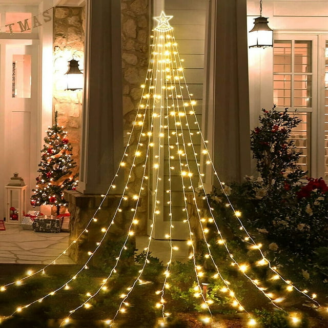 Outdoor Christmas Decorations Star Solar String Light 350 LEDs