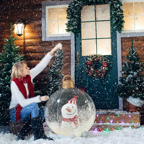Outdoor Christmas Decorations Yard Inflatable Christmas Balls,2024 Christmas Bell Ball 60cm Outdoor Christmas Inflatable Decorated Ball Pvc Inflatable Christmas Ball Christmas Tree Decorations