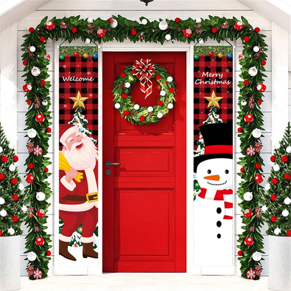 Outdoor Christmas Door Decorations Home Front Banners Buffalo