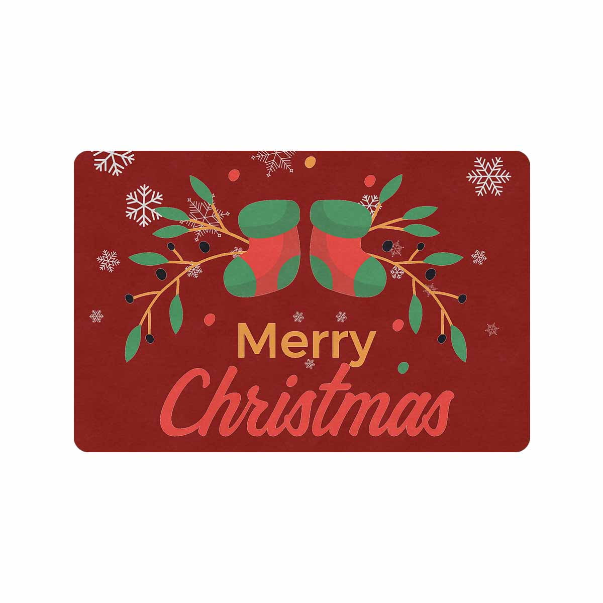 Outdoor Christmas Door Mat Collection Decorative Holiday Doormat, Front
