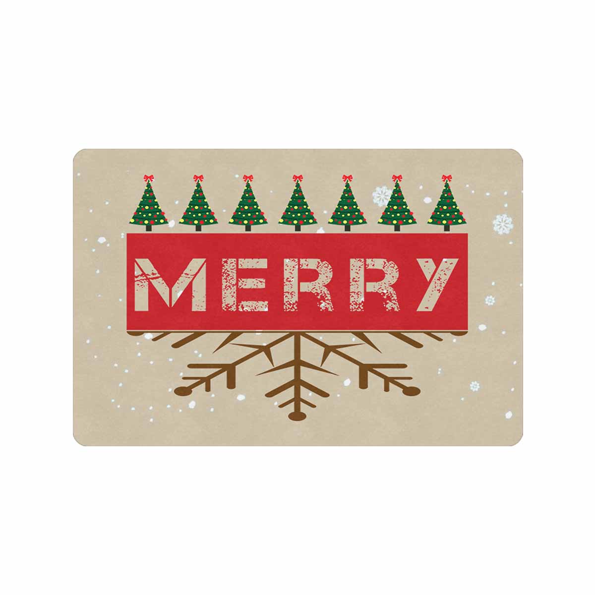 Outdoor Christmas Door Mat Collection Decorative Holiday Doormat, Front