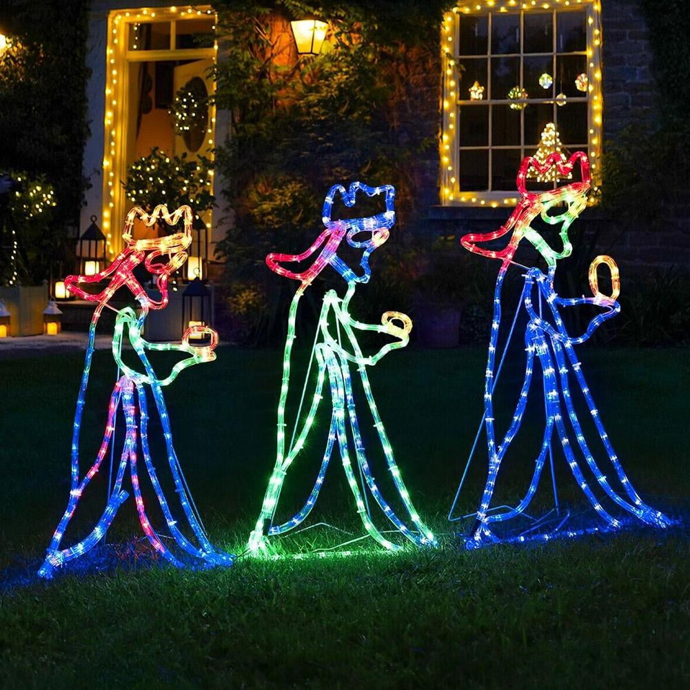 Outdoor Christmas LED Three 3 Kings Silhouette Motif | Rope Light Decor New D H8F4