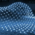 thumbnail image 1 of Outdoor Christmas Net Lights, 4.9FT x 4.9FT 96 LED Fairy String Light with 8 Lighting Modes, Connectable Light for Garden Tree Bushes, Holiday Wedding Party Decorations Cool White, 1 of 9